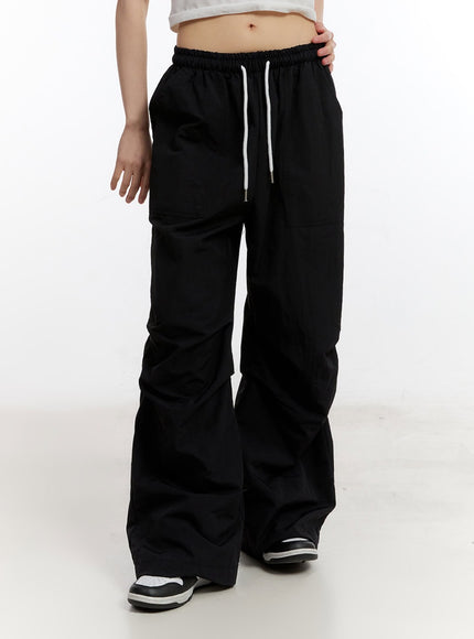 Pintuck Pocket Wide-Fit Sweatpants CA504