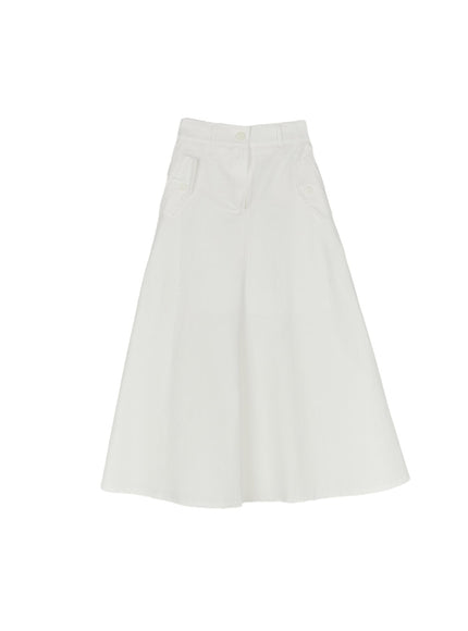 Flare Cotton Maxi Skirt IY513