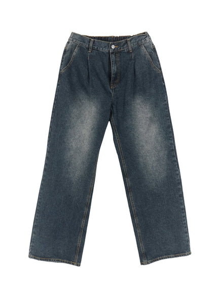 Men's Pintuck Washed Jeans IA511