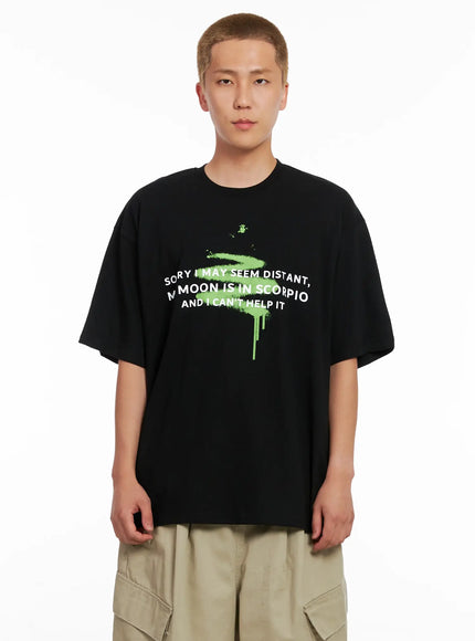 mens-graphic-oversized-tee-il521 / Black
