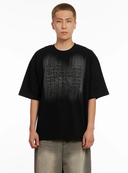 mens-brush-painting-tee-il521 / Black