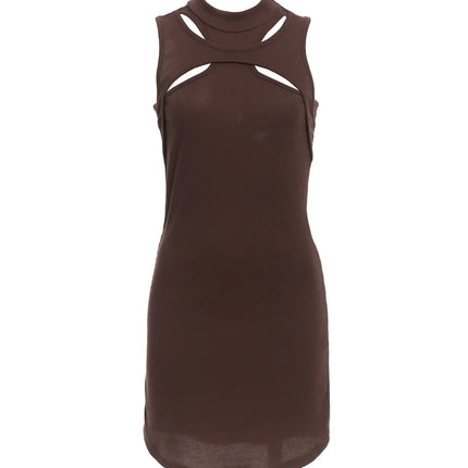 cut-out-halter-bodycon-dress-ic503 / Brown