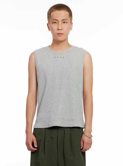 mens-studded-tank-top-il518 / Gray