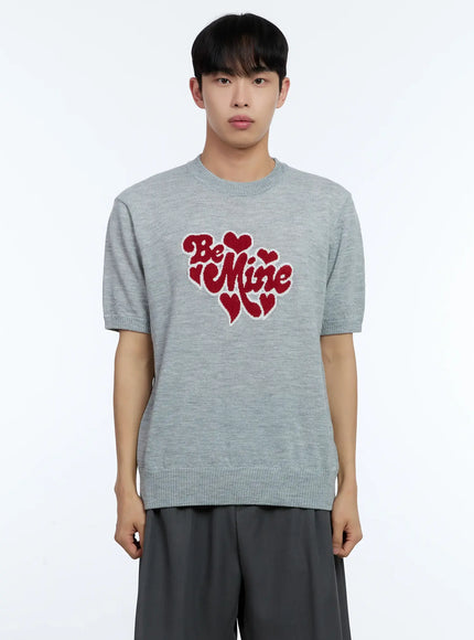 mens-be-mine-embroidered-knit-tee-il517 / Gray