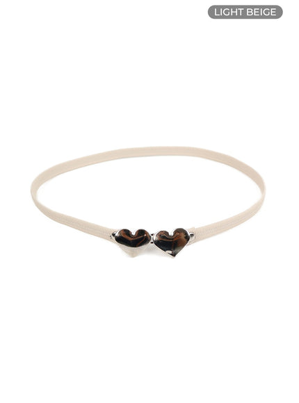metal-heart-belt-if421 / Light beige