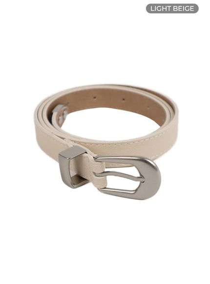 basic-faux-leather-belt-if421 / Light beige