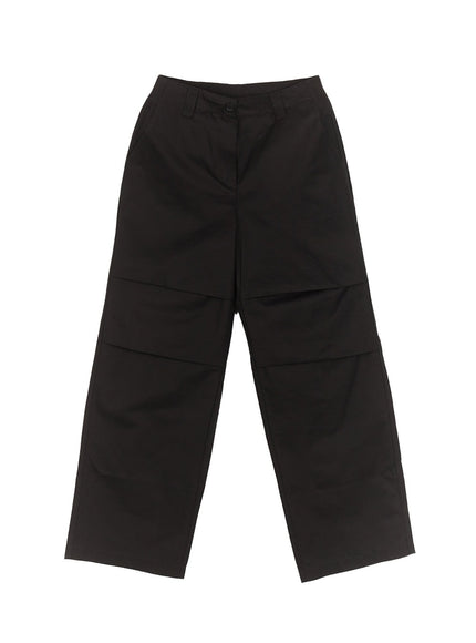 Wide-Fit Cotton Pintuck Trousers IM513