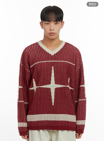 mens-v-neck-graphic-punched-sweater-io420