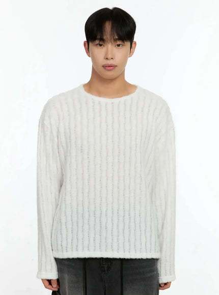 Men's Simple Ribbed Long Sleeve Tee IN525