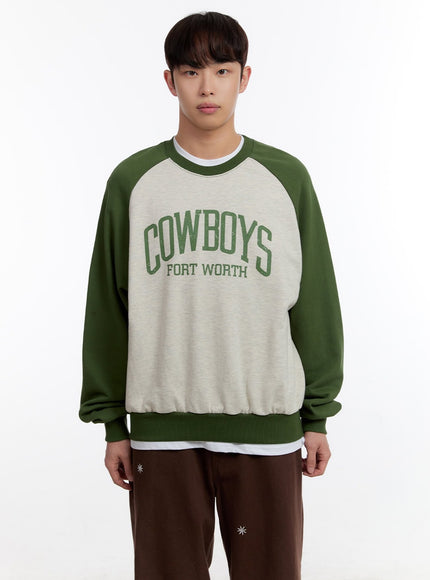 Men's Graphic Long Sleeve Raglan Sweatshirt IA504