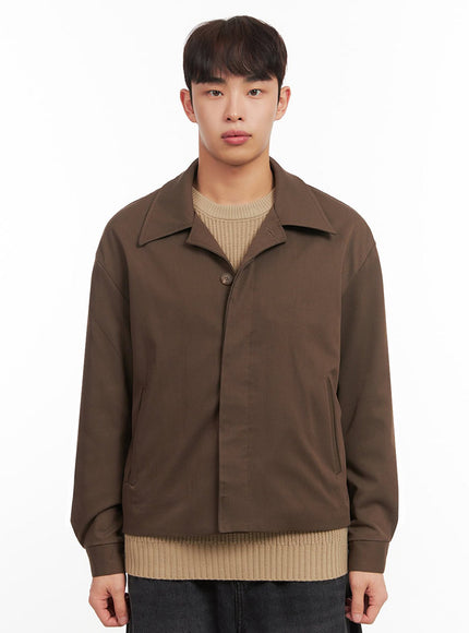 Men's Collared Button-Up Jacket IF521