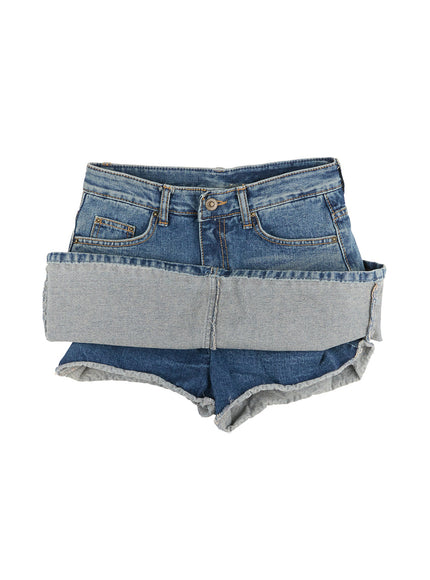 Classic Denim Washed Mini Skort IF510