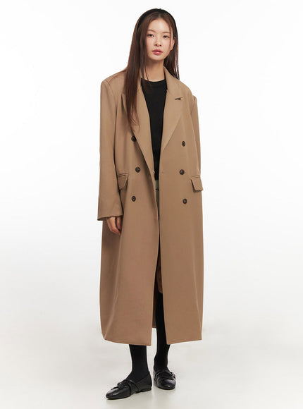 Buttoned Collared Long Coat IM513