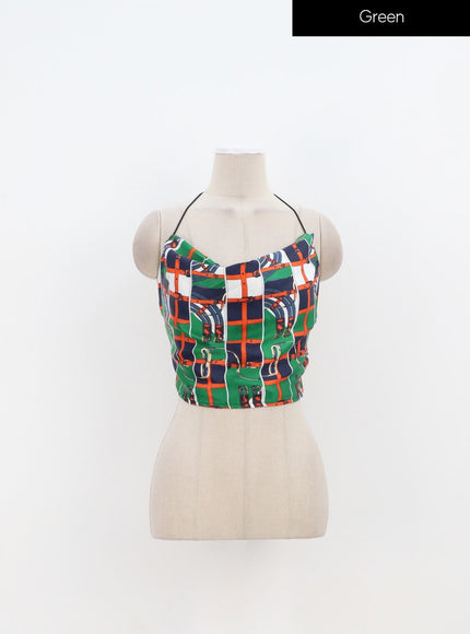 Graphic Neck Strap Top IA324