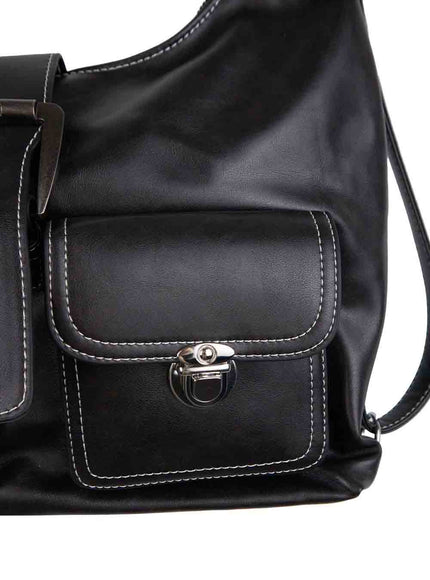 Trendy Double Pocket Shoulder Bag IJ503