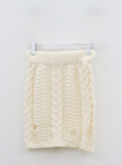 Twist Pattern Ripped Pencil Mini Skirt IN08