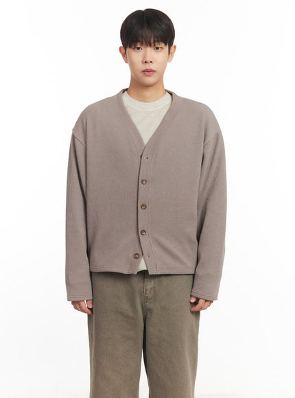 mens-v-neck-buttoned-cardigan-im527 / Beige