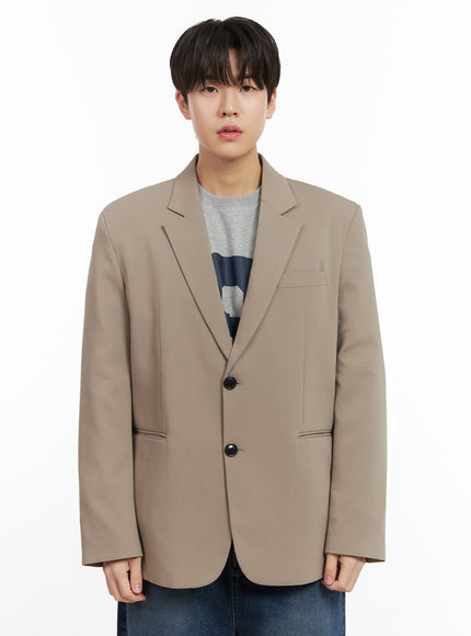 mens-basic-oversized-blazer-ij517 / Beige