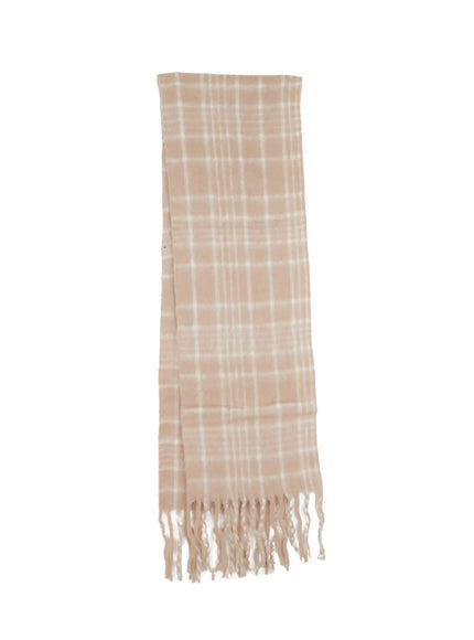 plaid-scarf-in513 / Beige