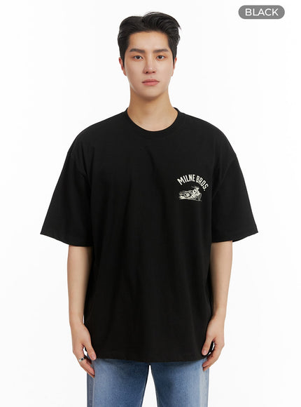 mens-graphic-cotton-t-shirt-ia401 / Black