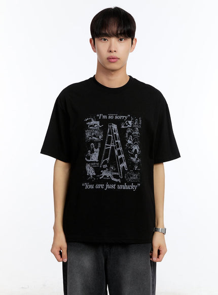 men-s-sketch-graphic-t-shirt-iy530 / Black