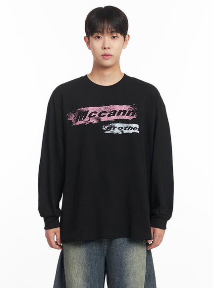 mens-mccann-graphic-long-sleeve-t-shirt-ia525 / Black