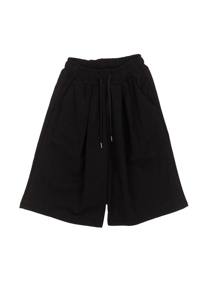 mens-wide-fit-comfy-sweatshorts-iy506 / Black