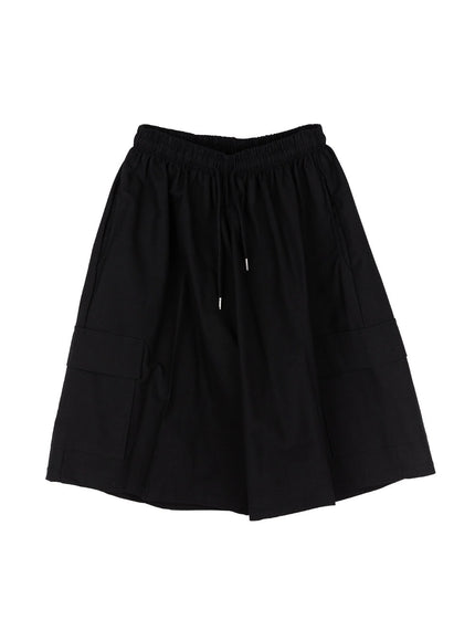 men-s-cargo-cotton-wide-fit-shorts-iy530 / Black