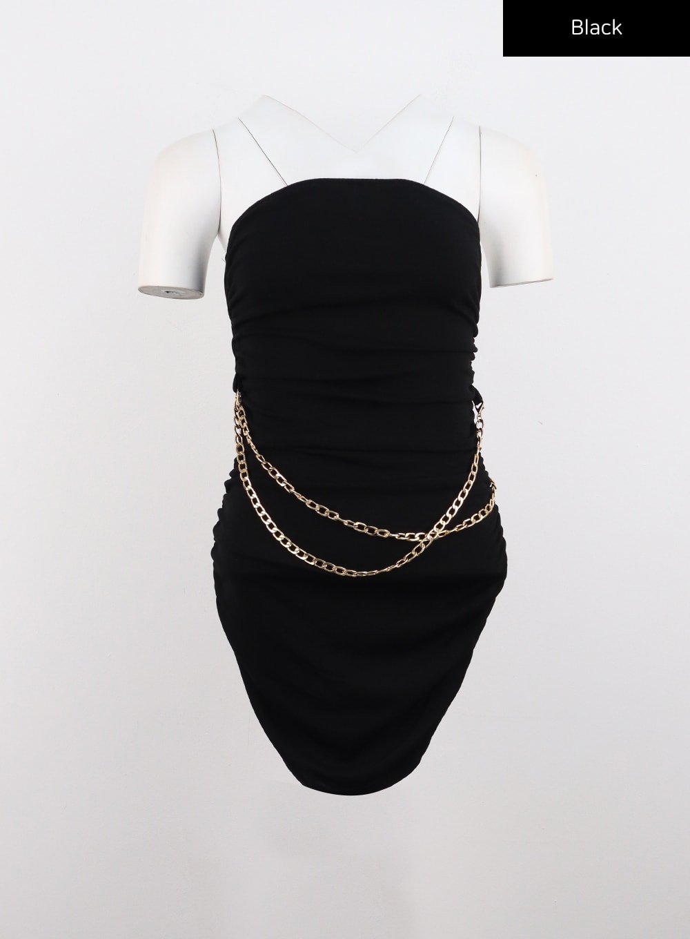 chain-strapless-mini-dress-io310 / Black