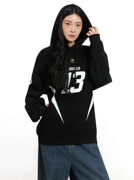graphic-print-oversized-hoodie-in528 / Black