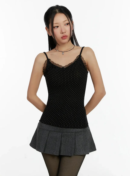 lace-dot-tank-top-id525 / Black