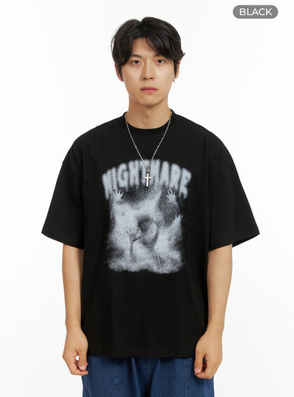 mens-nightmare-graphic-t-shirt-ig409 / Black