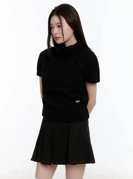Chic Turtleneck Short Sleeve Sweater ID526