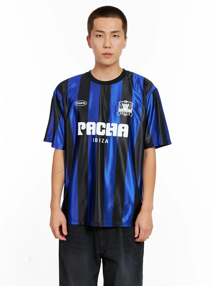 mens-sporty-ibiza-striped-tee-ig511 / Blue