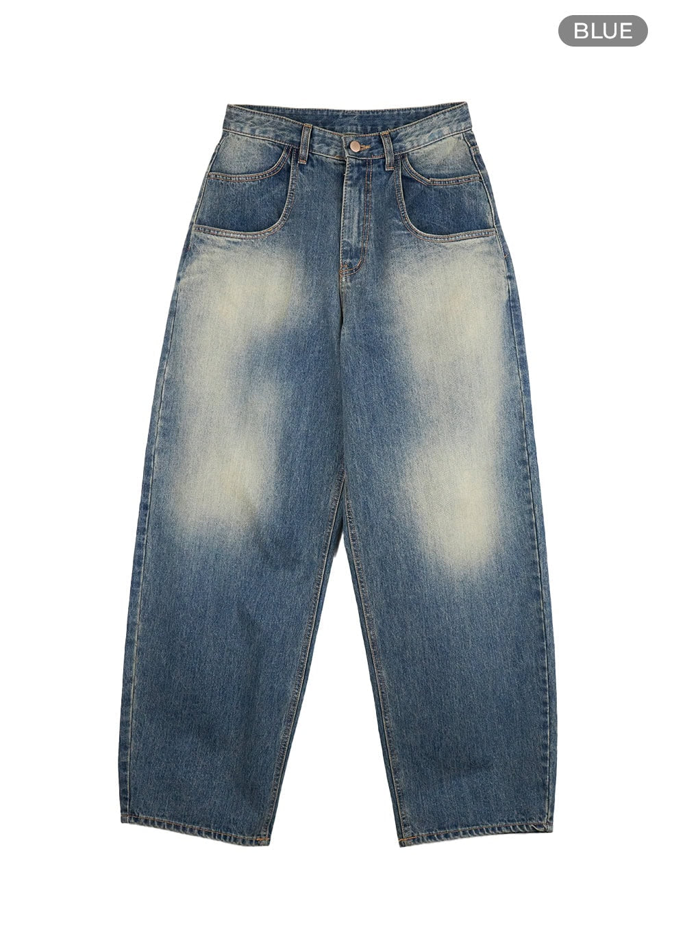 isis-stitched-wide-jeans-is427 / Blue