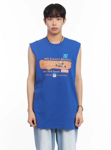 mens-graphic-sleeveless-shirt-iu519 / Blue