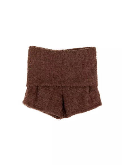 textured-knit-shorts-in528 / Brown