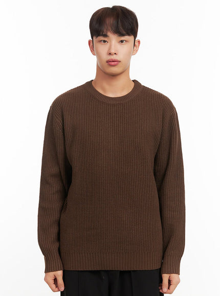 Men's Round Neck Ribbed Sweater IF521