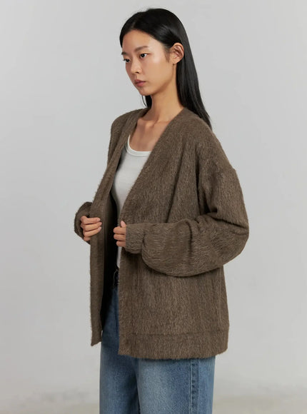 alpaca-knit-cardigan-ij505 / Brown