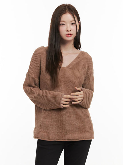 Relaxed-Fit V-Neck Sweater IF505