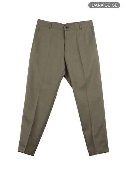 mens-cropped-slim-fit-tailored-pants-iy410 / Dark beige