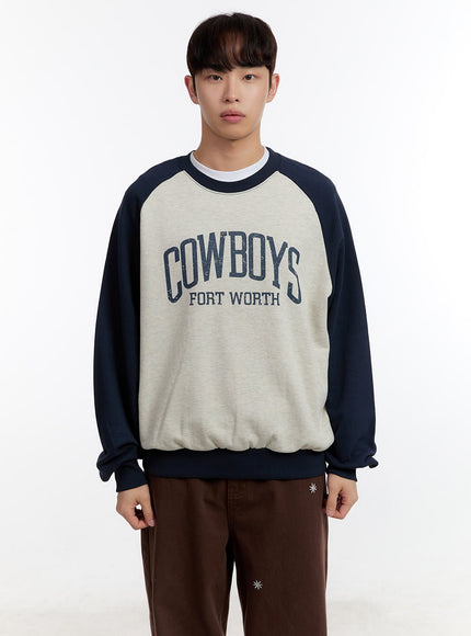 Men's Graphic Long Sleeve Raglan Sweatshirt IA504