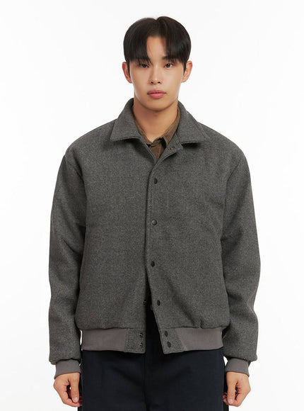 mens-solid-collar-wool-jumper-id413 / Dark gray