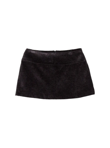 Velvet Low-Rise Mini Skirt IJ502