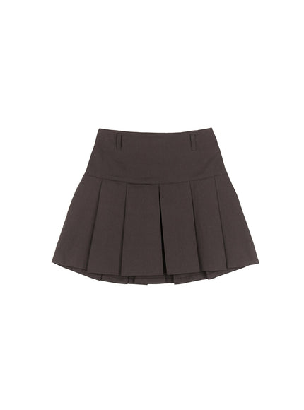 High-Waisted Pleated Mini Skirt  IM513