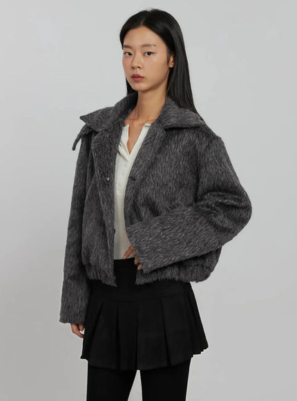 high-neck-zip-up-jacket-ij509 / Dark gray