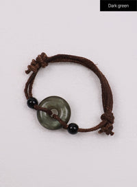 stone-pendant-bracelet-ij419 / Dark green