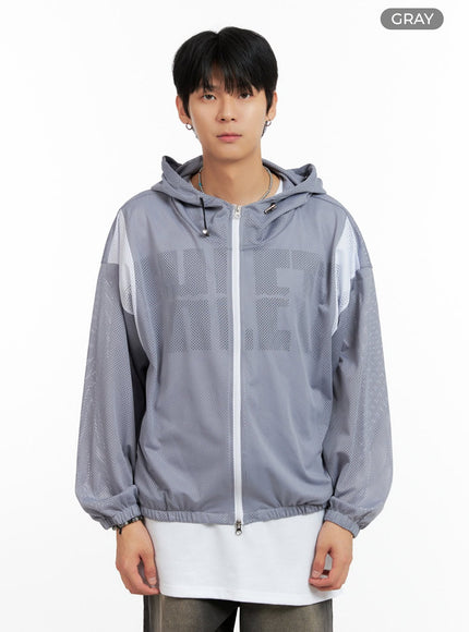 mens-mesh-hoodie-jacket-ig402 / Gray