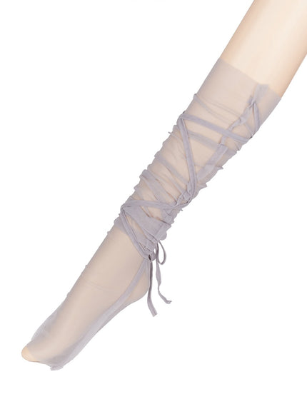 balletcore-sheer-leg-warmers-iu509 / Gray