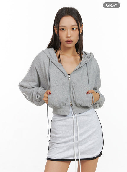cotton-zip-up-track-hoodie-is427 / Gray